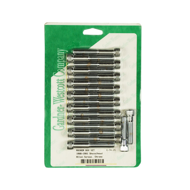 GW, SHOVEL ROCKER BOX BOLT KIT. ALLEN, CHROME CHROME ALLENHEAD (SOCKET 510825