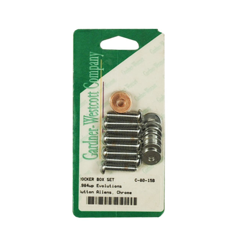 GW, ROCKER BOX TOP BOLT KIT. BUTTONHEAD, CHROME CHROME PLATED BUTTONHE 510910