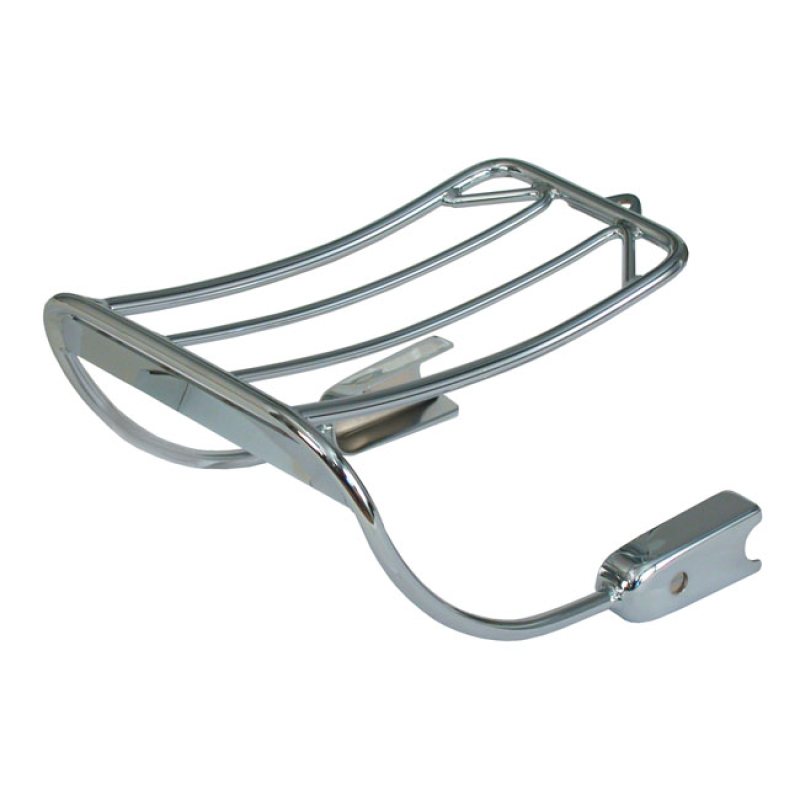 DYNA LUGGAGE RACK, FOR BOBBED FENDERS CHROME. MOUNTS TO MOUNTING HOLES 511456