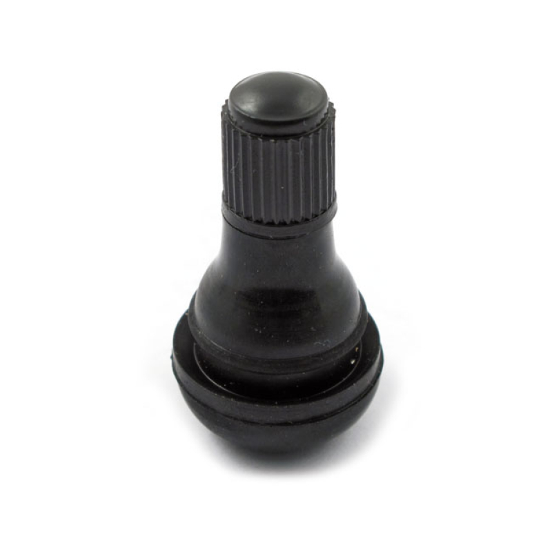 PRESS-IN TUBELESS VALVE STEM. PLASTIC BLACK CAP SHORT. BLACK. STRAIGHT 514737