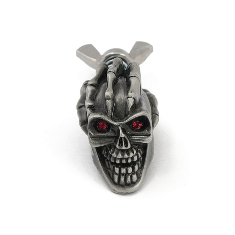 LICENSE PLATE MOUNT KIT LOKI SKULL. PEWTER PEWTER EMBLEMS; WITH WING N 515776