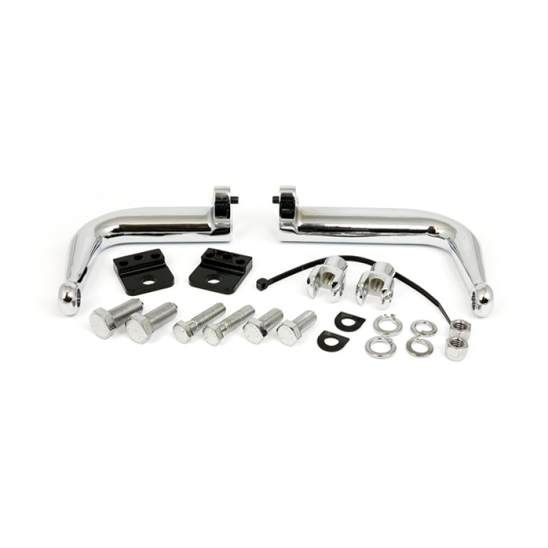 ADJUSTABLE XL SPORTSTER HIGHWAY BAR KIT BLACK MOUNTING BRACKETS WITH C 515784