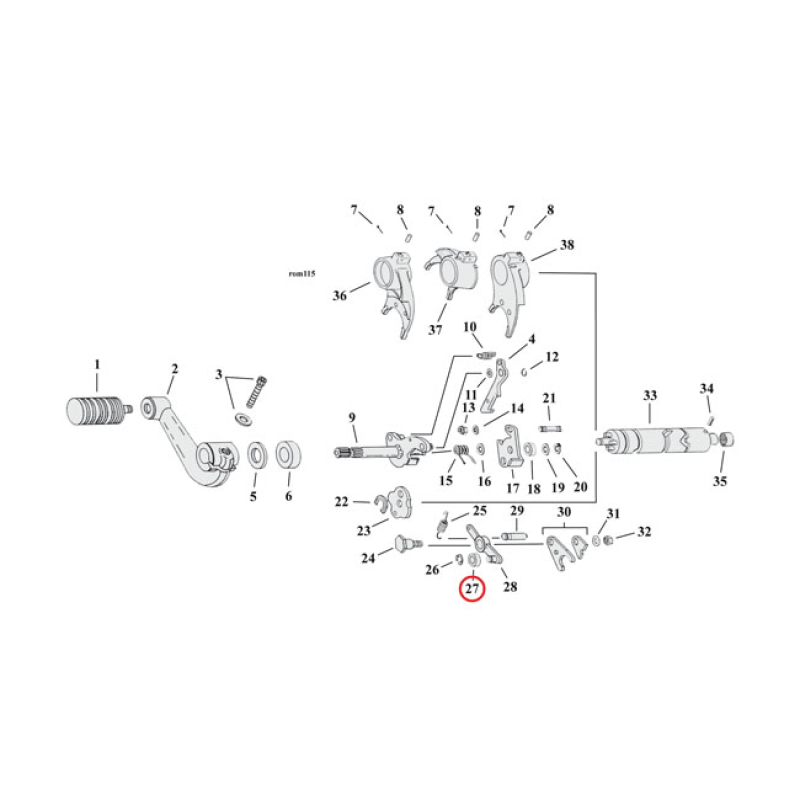 EASTERN ROLLER, DETENT ARM. TRANSM. 517939