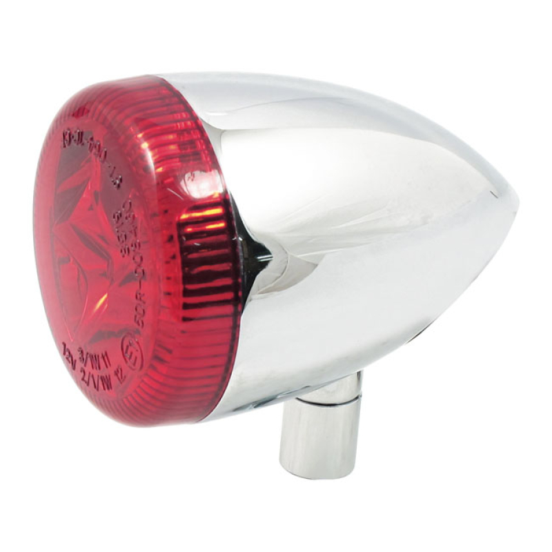 3-1 LED BULLET TAILLIGHT / TURN SIGNAL COMBO. CHROME. RED CHROME. UNIV 519173