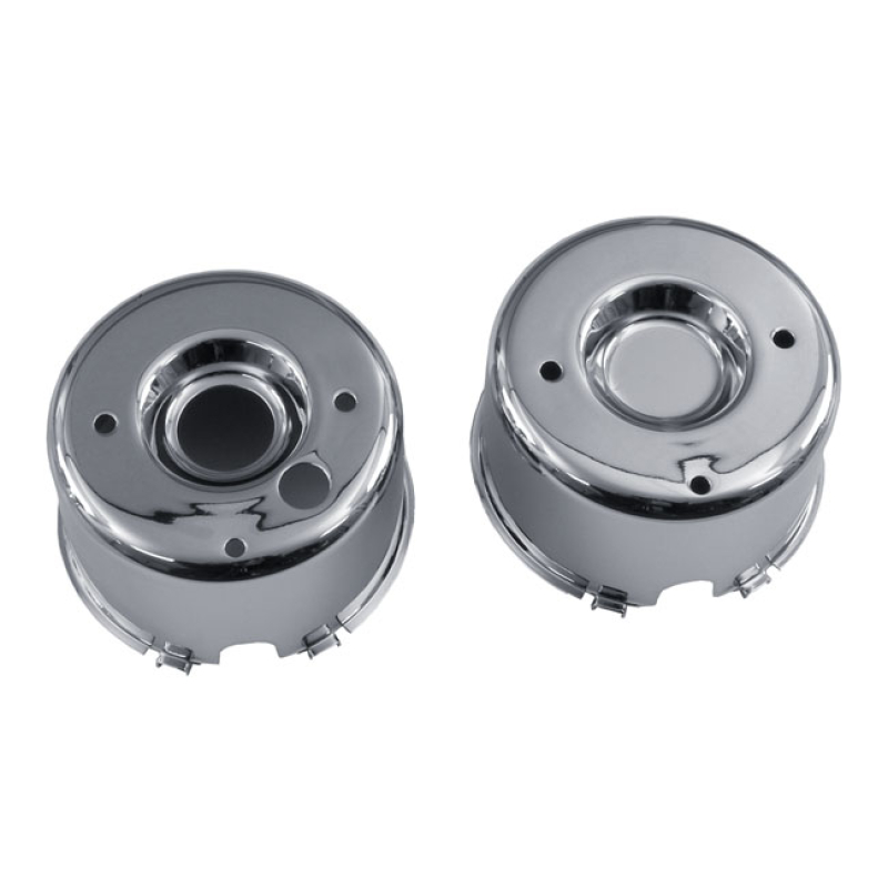 SPEEDOMETER & TACHOMETER CUP SET. CHROME CHROME PLATED STEEL SPEEDO AN 519855