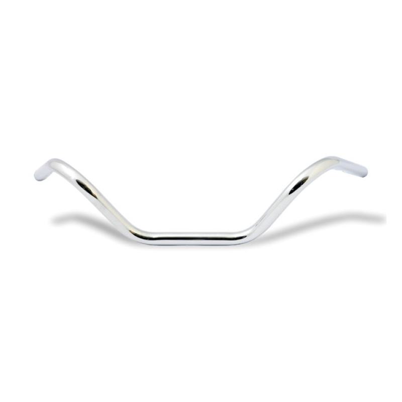 BUCKHORN HANDLEBAR 1" CHROME CHROME PLATED STEEL. DIMPLED. APPROX. DIM 520135