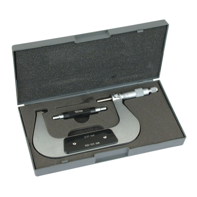 LIMIT MICROMETER 100-125MM STAINLESS STEEL. FORGED FRAME. MATTE CHROME 521122