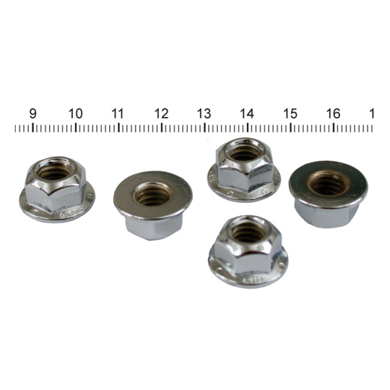 5/16-18 FLANGED LOCK NUT CHROME MULTIPLE APPLICATIONS. 524708