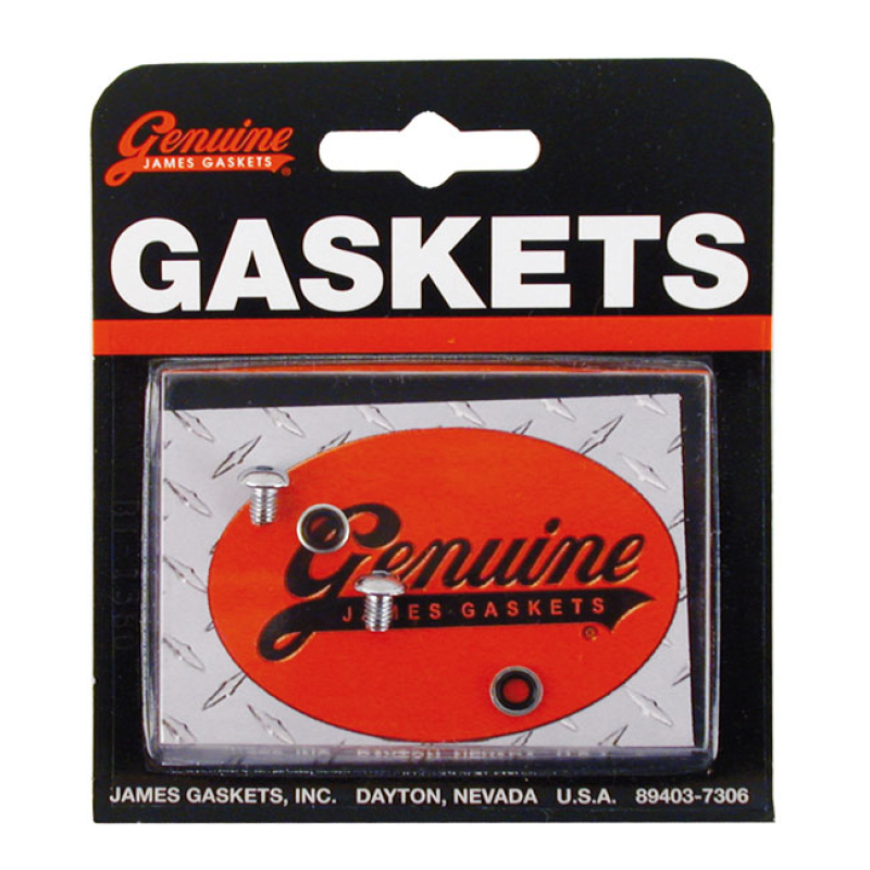 JAMES GASKETS, FORK SLIDER DRAIN SCREWS. CHROME BUTTON HEAD CHROME PLA 526092