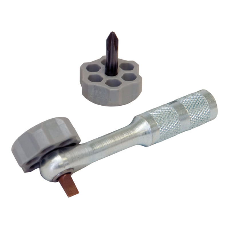 LISLE, RIGHT ANGLE RATCHETING SCREWDRIVER TAKES REGULAR BITS. USED IN 530841