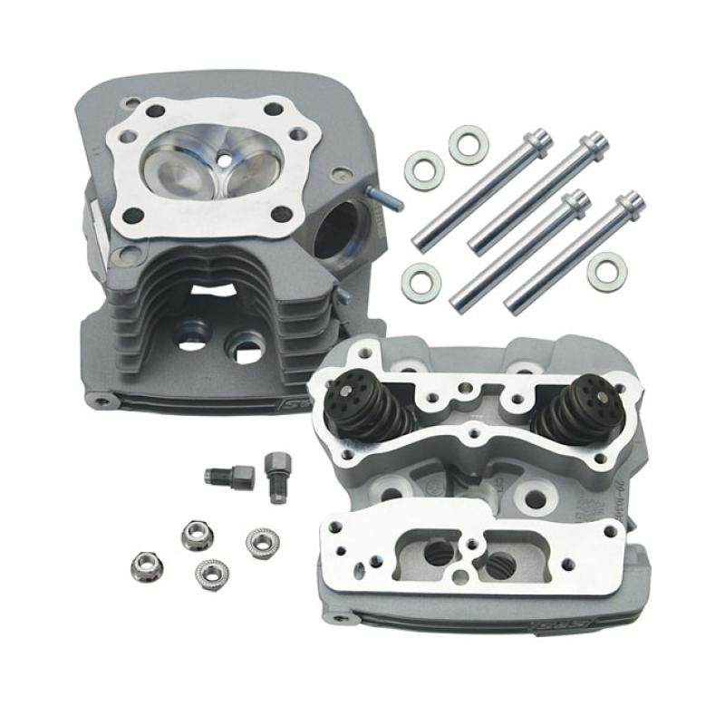 S&S, SUPERSTOCK CYLINDER HEAD KIT. SILVER SILVER POWDER COATED. STOCK 531829