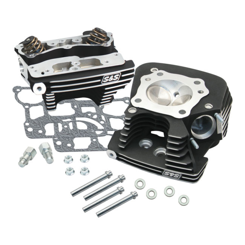 S&S, SUPERSTOCK CYLINDER HEAD KIT. BLACK BLACK POWDER COATED. STOCK ST 531834