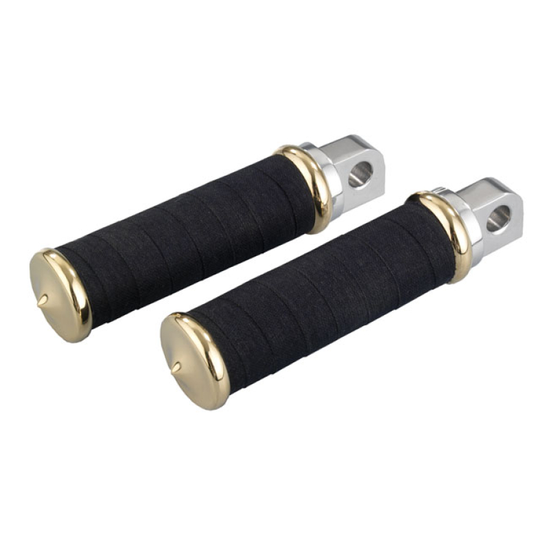 K-TECH, FABRIC TAPE RIDER FOOT PEGS. POLISHED & BRASS A COMBINATION OF 532267