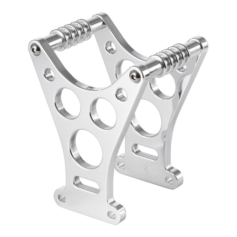 KUSTOMTECH, DRAGSTER STYLE FORK BRACE. POLISHED POLISHED ALUMINUM. FOR 532459