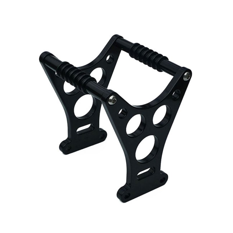 KUSTOMTECH, DRAGSTER STYLE FORK BRACE. BLACK BLACK ANODIZED ALUMINUM. 532463