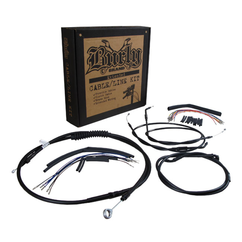BURLY APEHANGER CABLE/LINE KIT FOR BURLY 16" APEHANGERS. BLACK CABLES. 533294