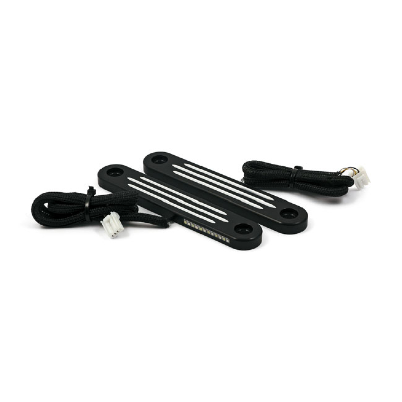 CUSTOM DYNAMICS BILLET DYNAMIC LED STRIPS TURN SIGNALS BLACK CONTRAST 536616