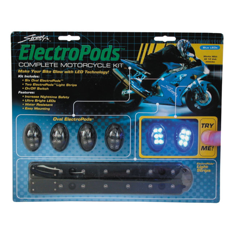 ELECTRO PODS,TWO 7 INCH STRIPS &6 OVAL 540001