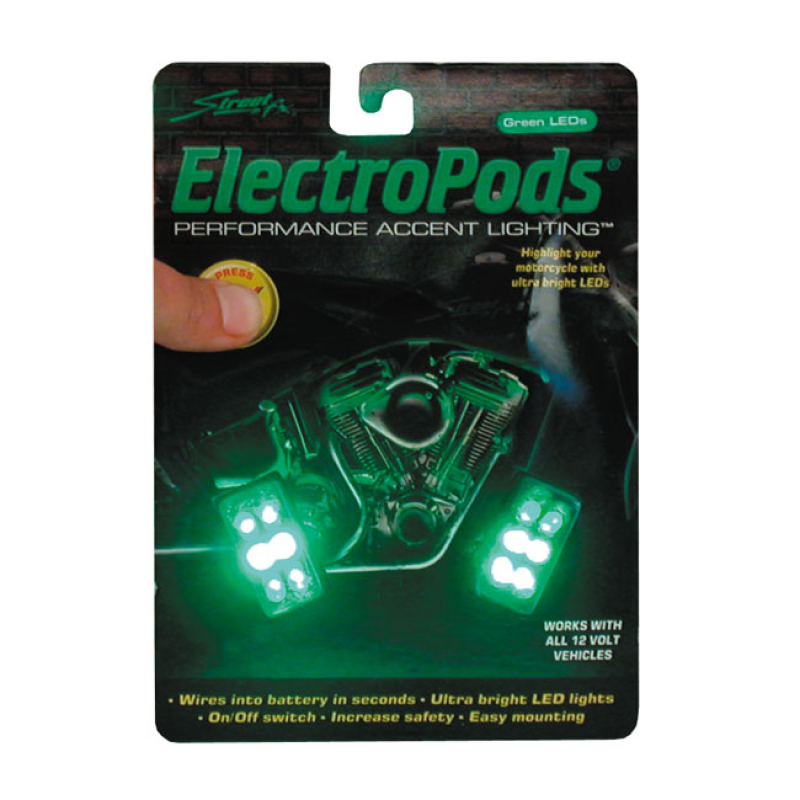 ELECTRO PODS,6 GREEN LED,RECTANGULAR 540008