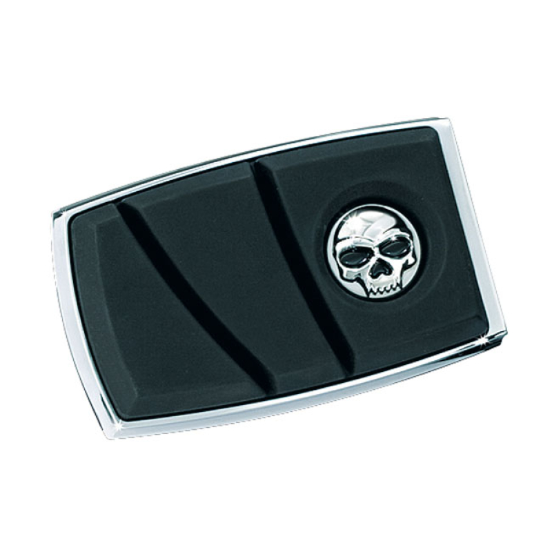 KURYAKYN, ZOMBIE BRAKE PEDAL PAD. CHROME ZOMBIE SKULL DESIGN WITH BLAC 541150