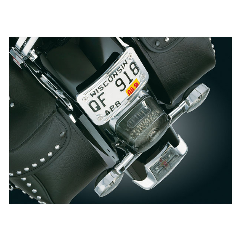 KURYAKYN, CURVED LAYDOWN LICENSE PLATE FRAME. CHROME 541238