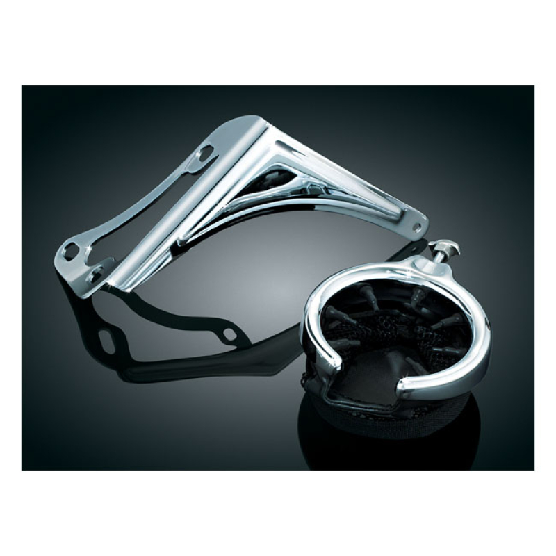 KURYAKYN, PASSENGER DRINK HOLDER CHROME; WITH MESH BASKET; RIGHT SIDE. 541690