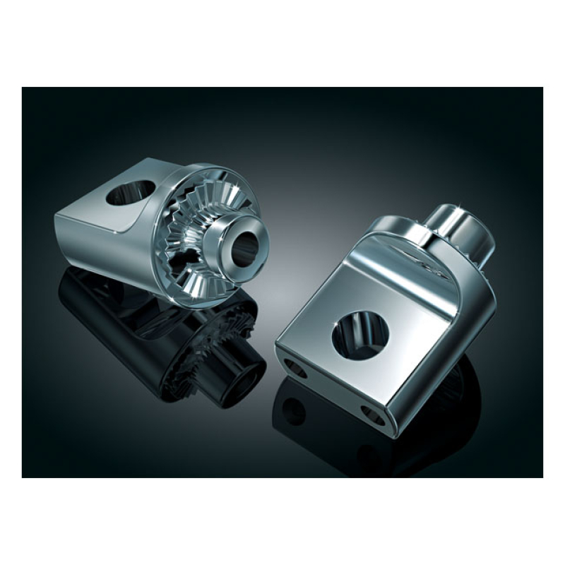 KURYAKYN, NON PIVOTING SPLINED MALE MOUNT ADAPTERS, CHROME FRONT/REAR. 541746