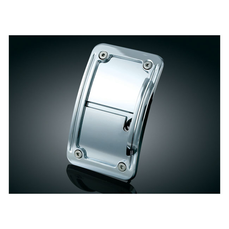 KURYAKYN, CURVED LICENSE PLATE HOLDER, VERTICAL SIDE MOUNT; CHROME. FI 541758