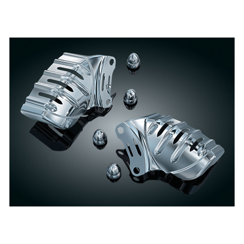 KURYAKYN, FRONT CALIPER COVERS FOR BREMBO CHROME PLATED STAMPED STEEL. 541872