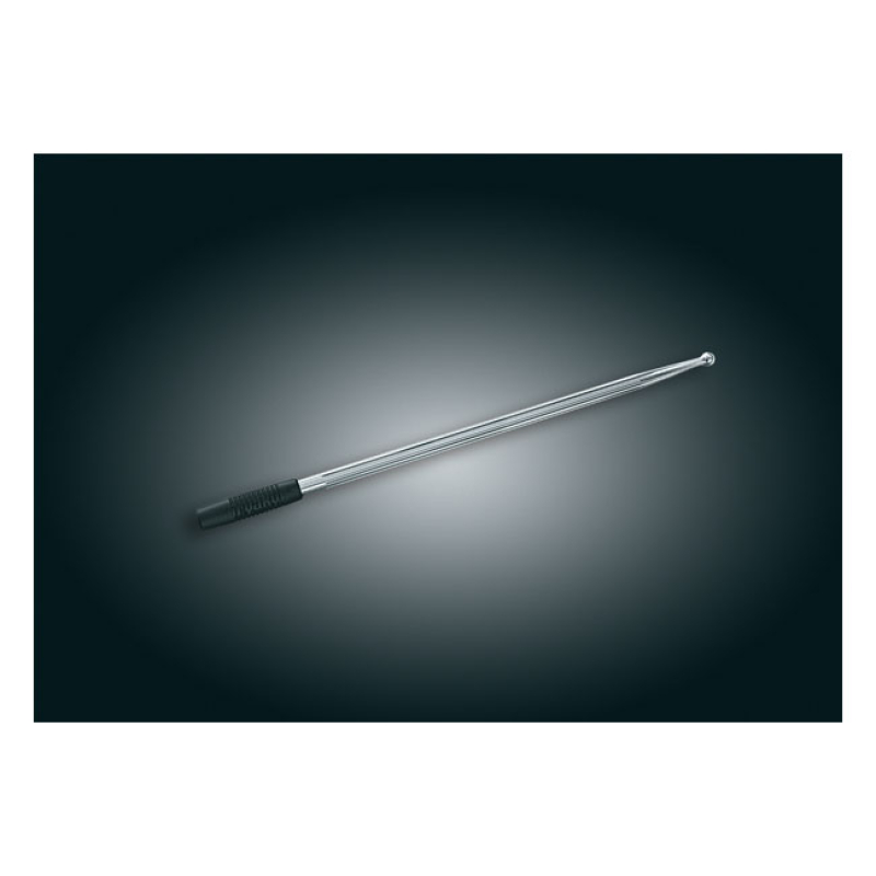 KURYAKYN, BILLET ANTENNA, ROUND/GROOVED. BLACK & RAW ALU DIRECT REPLAC 542002