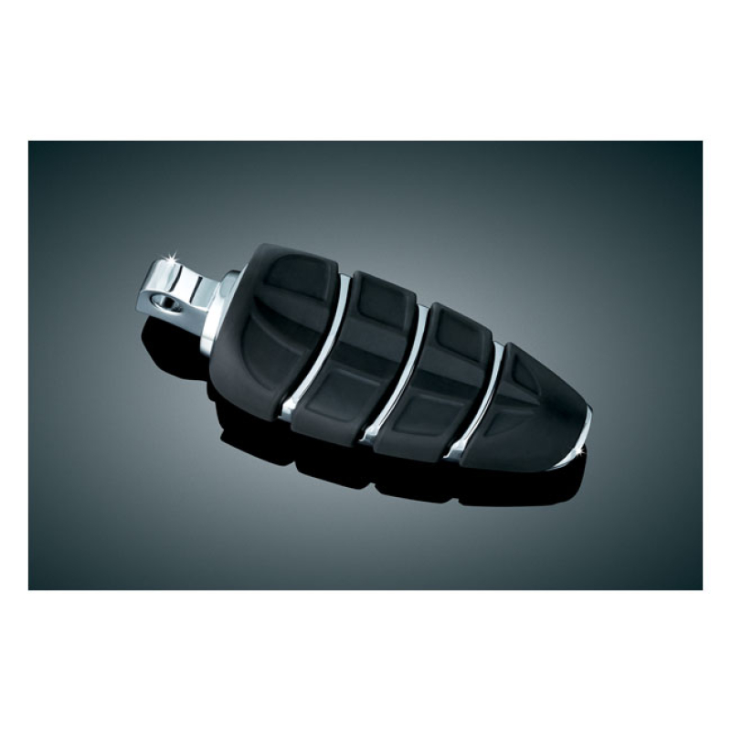 KURYAKYN, KINETIC FOOT PEGS. CHROME CHROME PLATED WITH BLACK RUBBER IN 542524