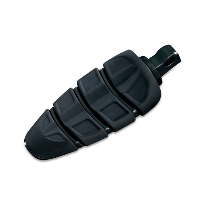 KURYAKYN, KINETIC FOOT PEGS. BLACK GLOSS BLACK WITH BLACK RUBBER INLAY 542526
