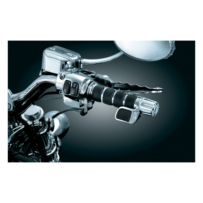 KURYAKYN, PREMIUM ISO-GRIPS. CHROME WITH CONTOURED THROTTLE BOSS SO YO 542623