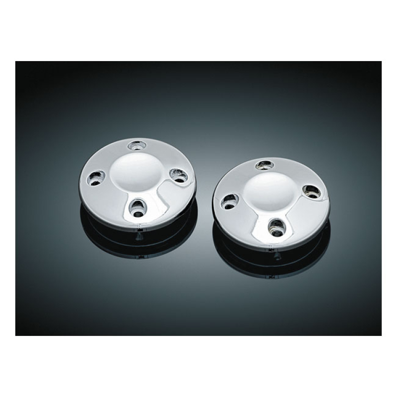 KURYAKYN, ISO-GRIP END CAP SET. SMOOTH. CHROME (PAIR) FITS REGULAR ISO 544039