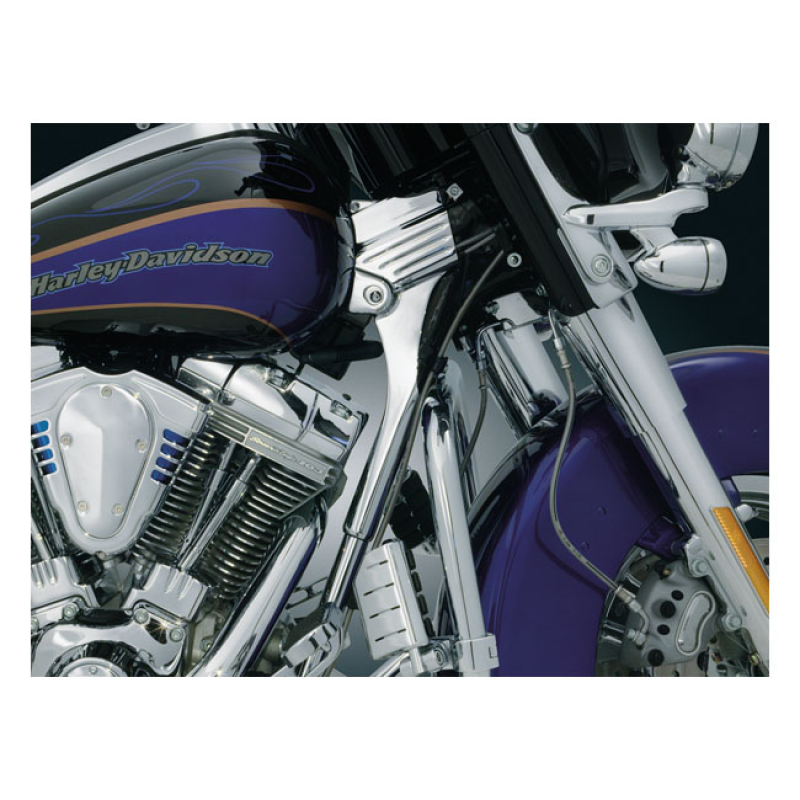 KURYAKYN, FLT DELUXE FRAME NECK COVER KIT. CHROME DESIGNED FROM A CLEA 544735