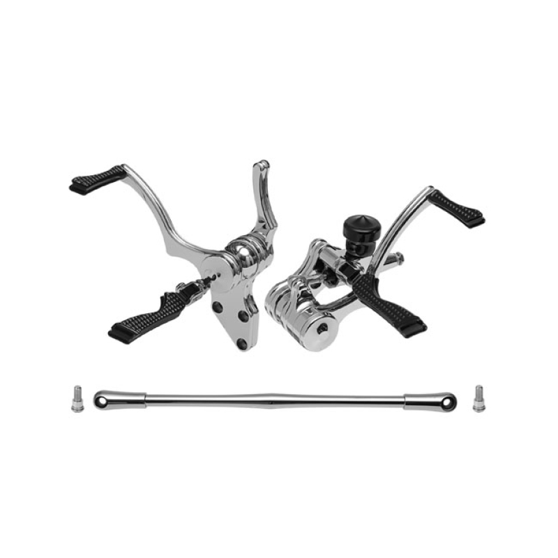 REBUFFINI, MINI FORWARD CONTROLS. 1" EXTENDED. CHROME 546795