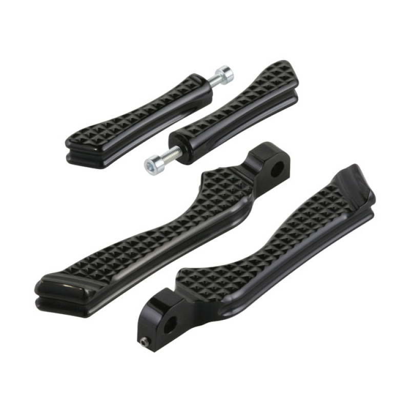 REBUFFINI, ''MINI CONTROLS'' FOOT PEG SET. BLACK. KNURLED 546800