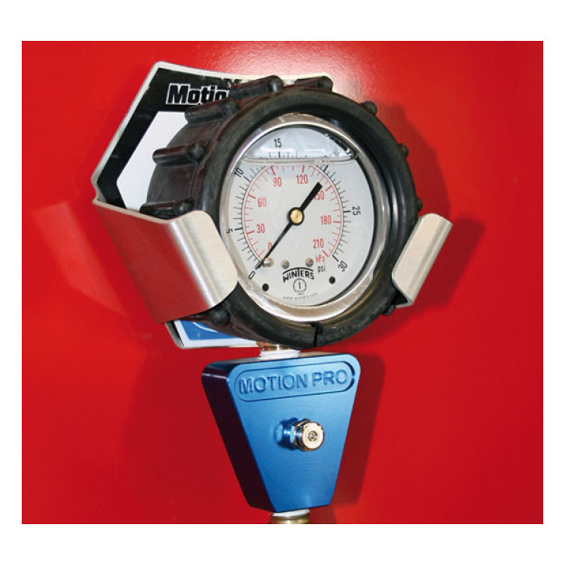 MOTION PRO, TIRE PRESSURE GAUGE HOLDER ALUMINUM HOLDER; WITH BACKSIDE 547004
