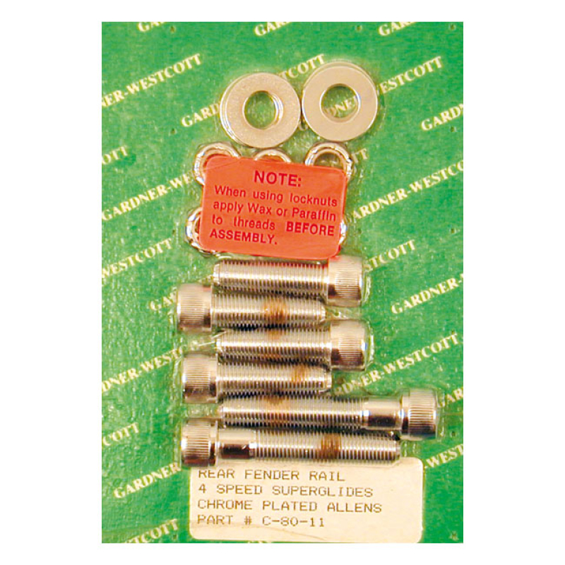 GARDNER-WESTCOTT, FENDER STRUT MOUNT KIT. CHROME ALLEN HEAD USED TO MO 552218