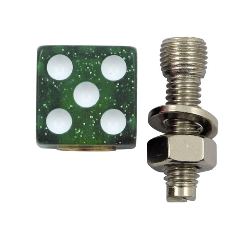 TRIK TOPZ LICENSE PLATE MOUNTS DICE GREEN GLITTER LICENSE PLATE MOUNTS 555971