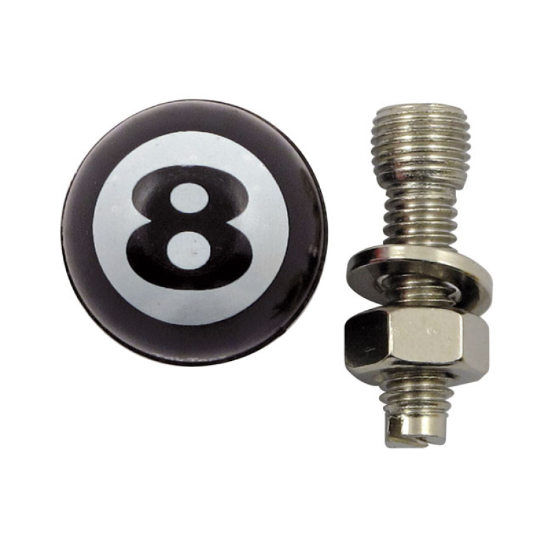 TRIK TOPZ, EIGHT BALL LICENSE PLATE MOUNTS. BLACK LICENSE PLATE MOUNTS 555989