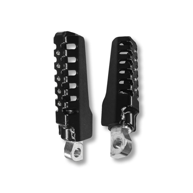 BURLY, RAZORBACK FOOT PEGS. BLACK OPEN DESIGN BLACK POWDER COATED STEE 558706