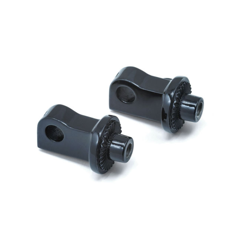 KURYAKYN, FOOT PEG ADAPTERS. SPLINED GLOSS BLACK; FRONT SPLINED 558866