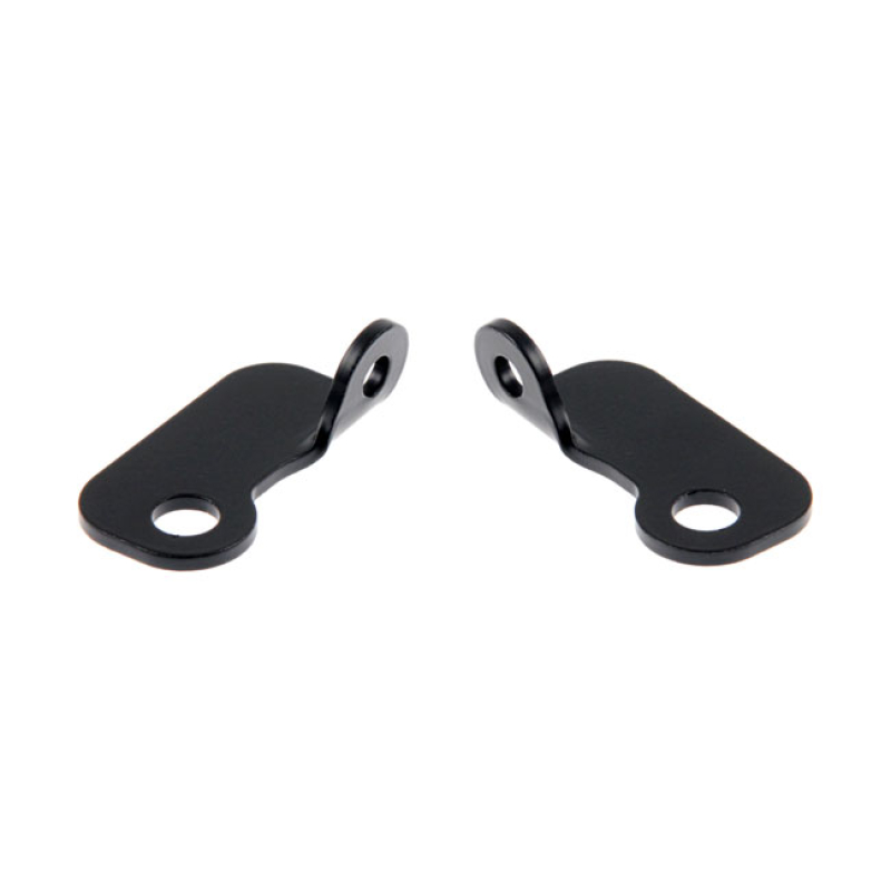 CULT-WERK, TURN SIGNAL BRACKET SET. FRONT. BLACK GLOSS BLACK POWDER CO 559344