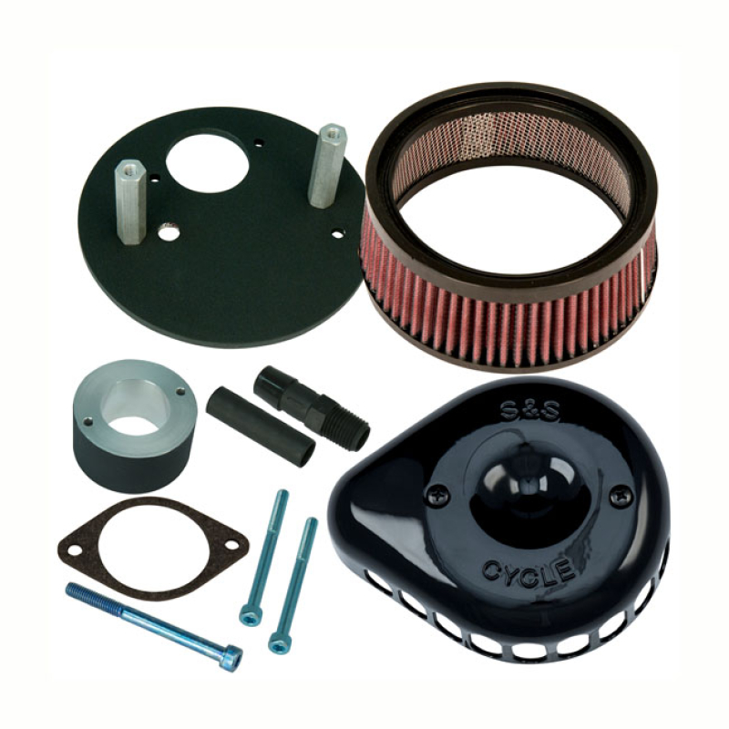 S&S, MINI TEARDROP STEALTH AIR CLEANER KIT. BLACK 563079