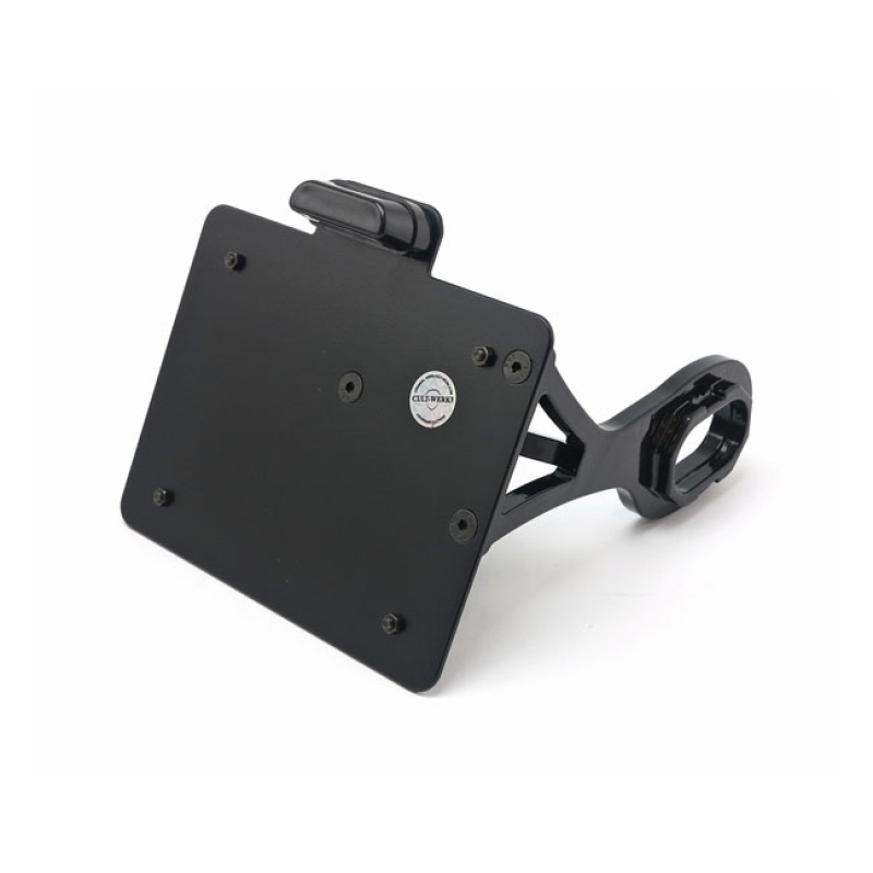 CULT-WERK, SIDE MOUNT LICENSE PLATE BRACKET. SWITZERLAND GLOSS BLACK P 563597