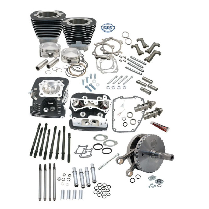 S&S, 124" TWIN CAM HOT SET-UP KIT WITH HEADS. SILVER 565072