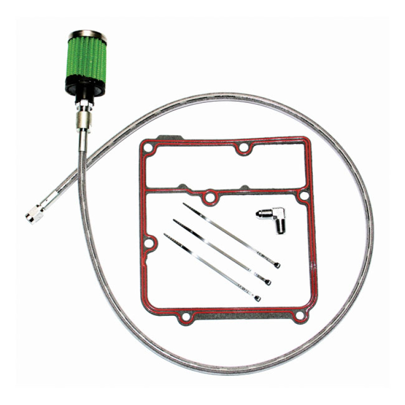 FEULING, OIL TANK BREATHER KIT. POLISHED. DYNA POLISHED STAINLESS CAP. 566059