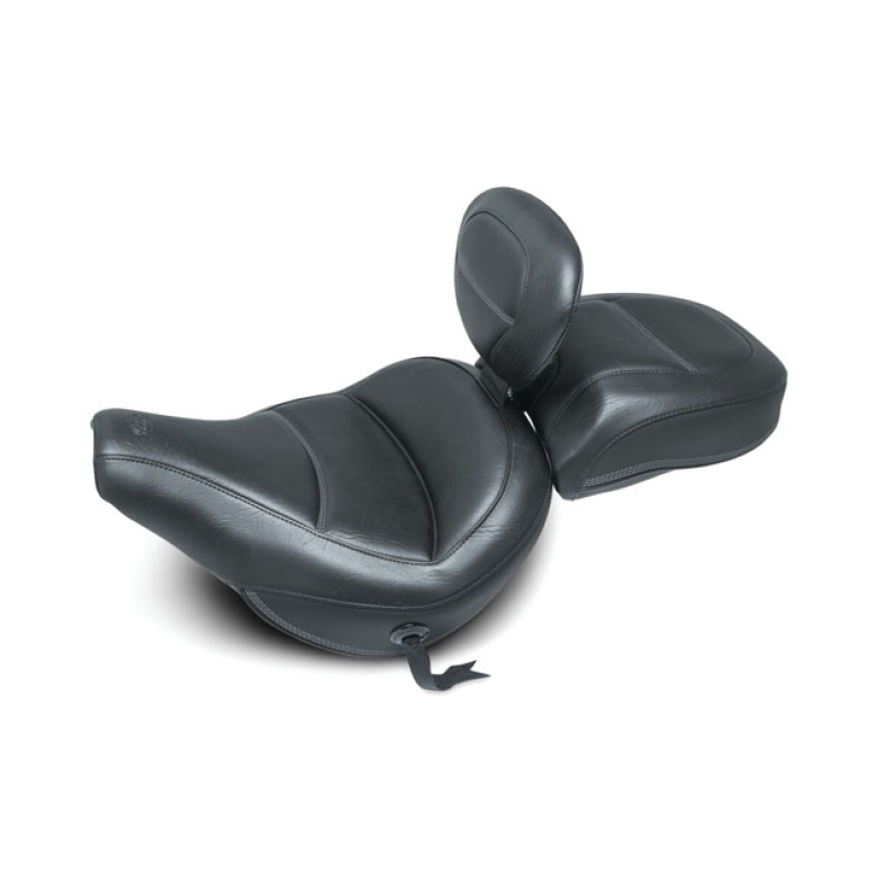 MUSTANG, STANDARD TOURING SOLO SEAT. WITH RIDER BACKREST BLACK. 14" WI 568416