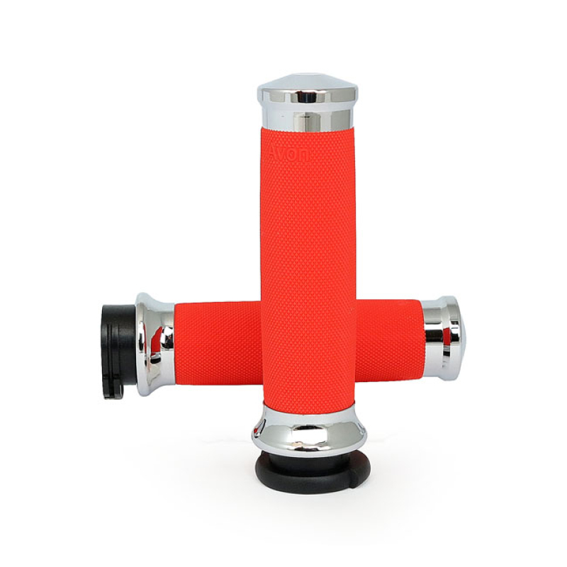 AVON CUSTOM CONTOUR GRIPS CHROME/ORANGE USA MANUFACTURED FROM ALUMINUM 572838